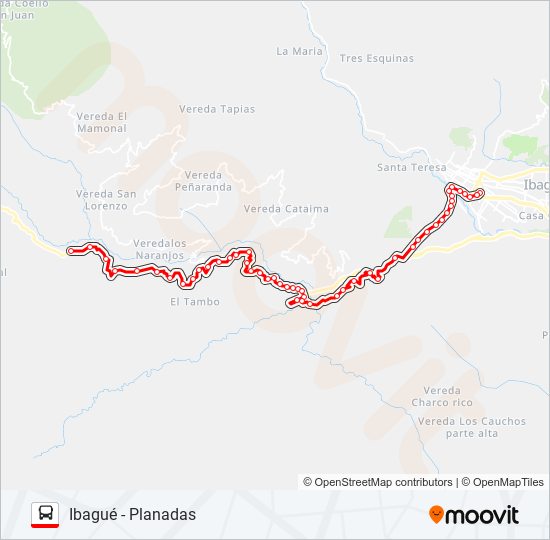 VDA. PLANADAS bus Line Map