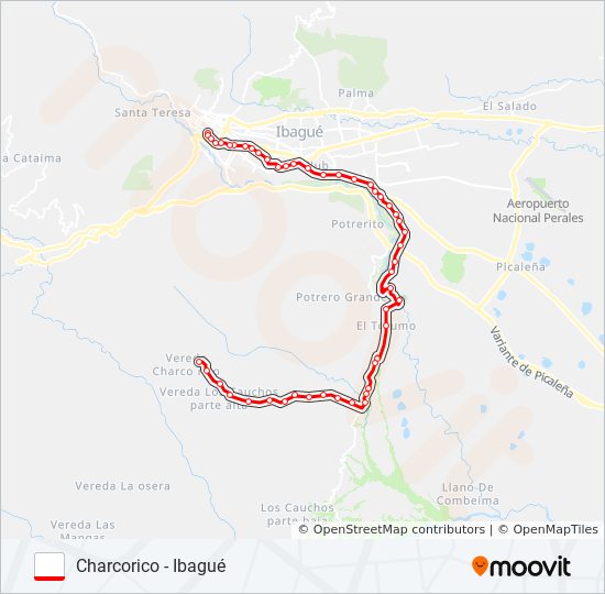 Mapa de VDA. CHARCO RICO BUENA VISTA de autobús