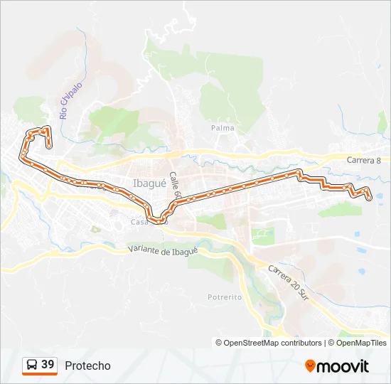 39 Bus Line Map