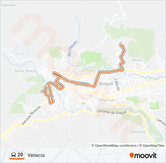 20 Bus Line Map
