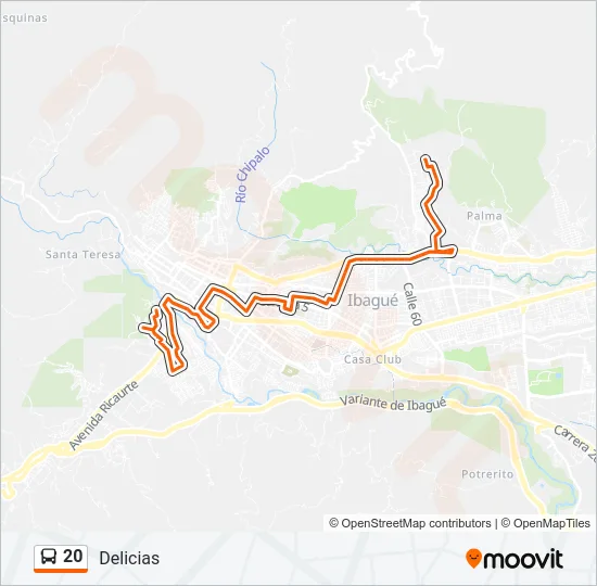 20 Bus Line Map