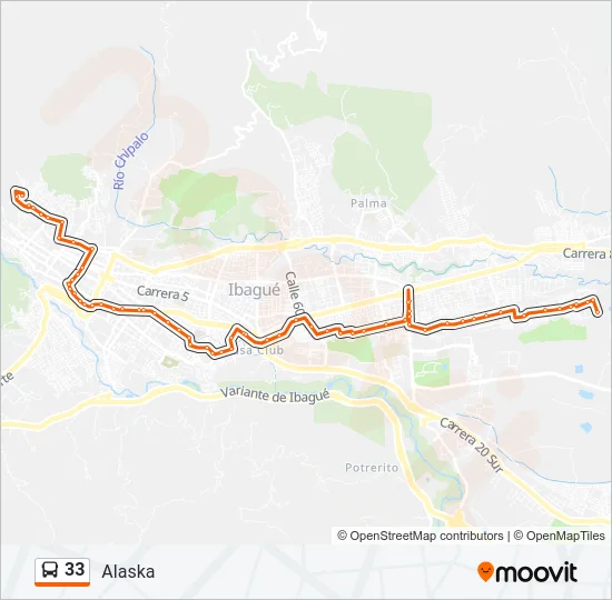 33 Bus Line Map