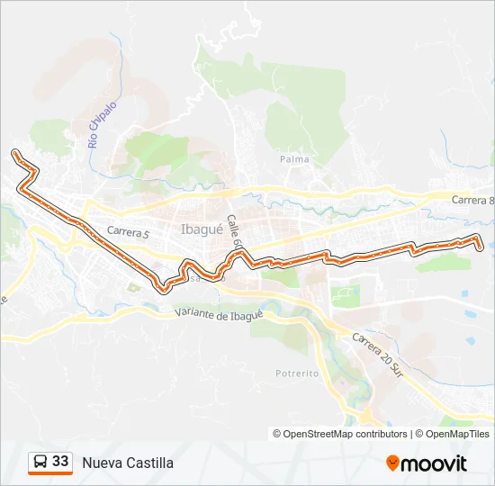 33 Bus Line Map