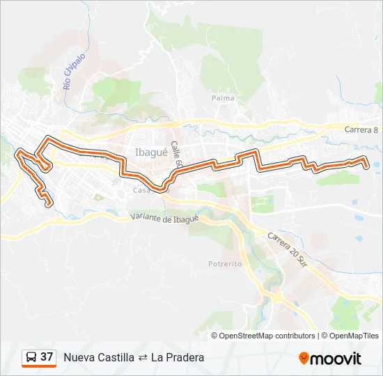 37 Bus Line Map