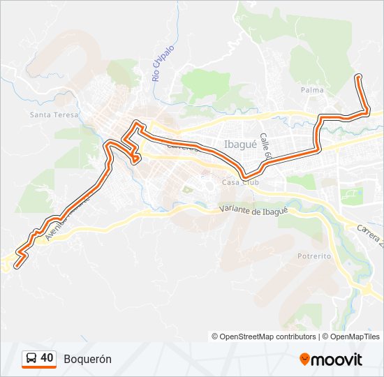 Mapa de 40 de autobús