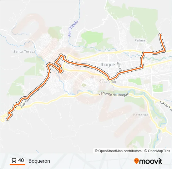 40 Bus Line Map