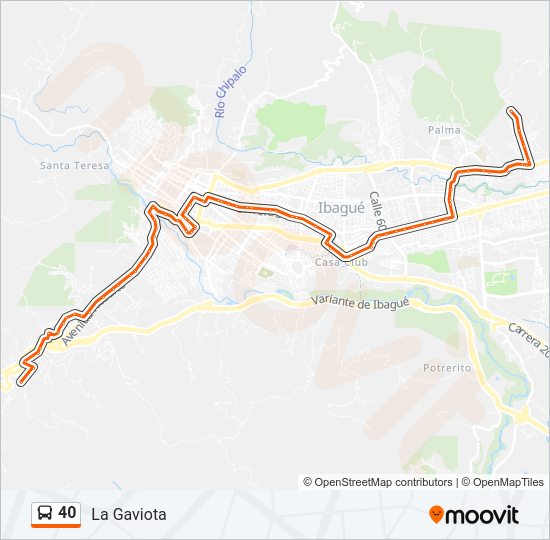 Mapa de 40 de autobús