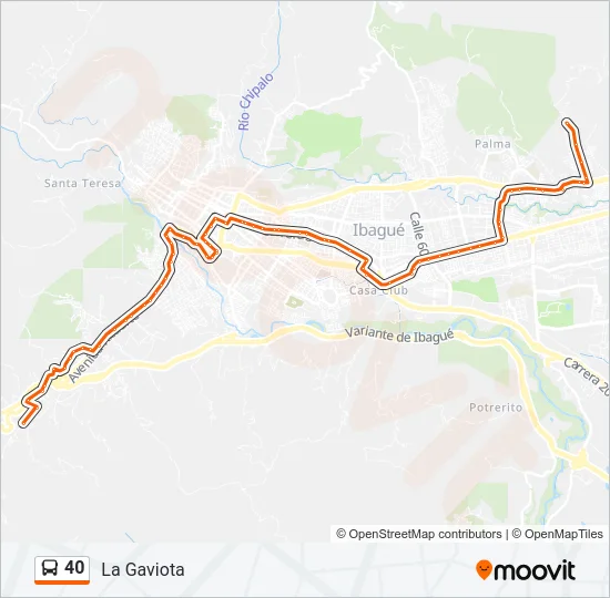 40 Bus Line Map