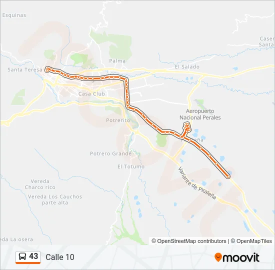 43 Bus Line Map
