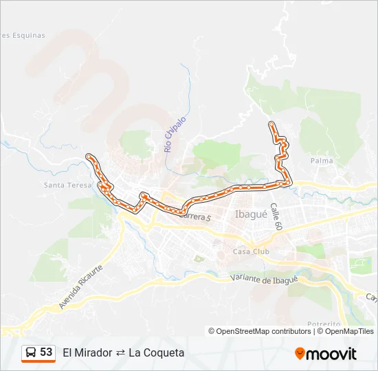53 Bus Line Map
