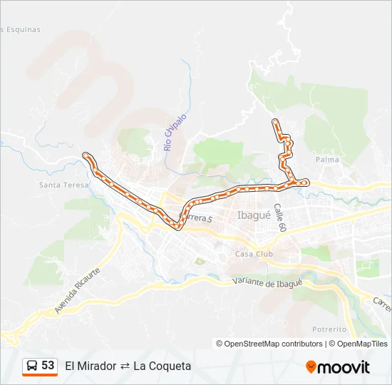 53 Bus Line Map