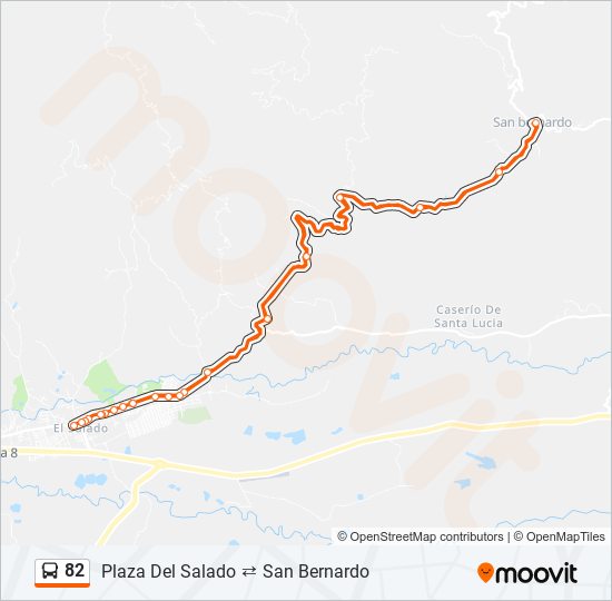 Mapa de 82 de autobús