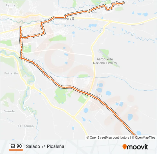 90 Bus Line Map