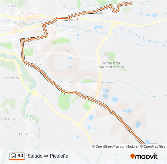 90 Bus Line Map