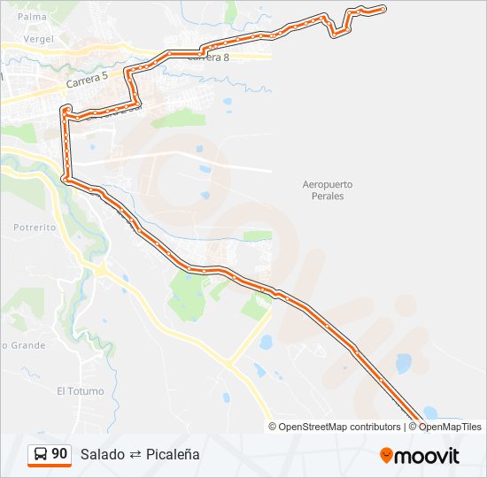 90 bus Line Map