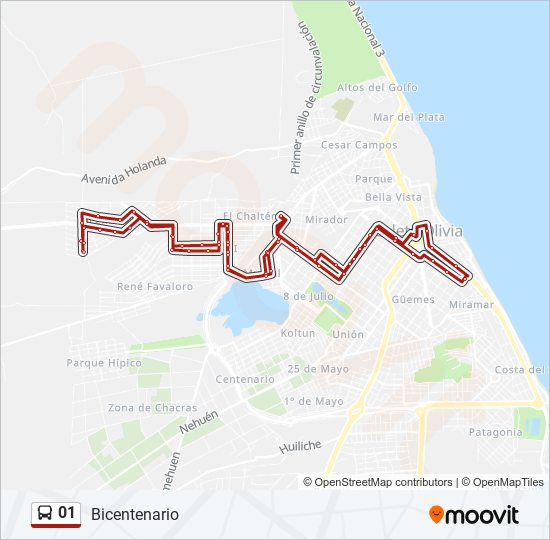 Mapa de 01 de autobús