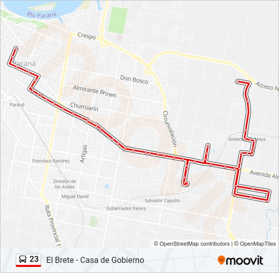 23 Bus Line Map