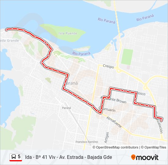 5 Bus Line Map