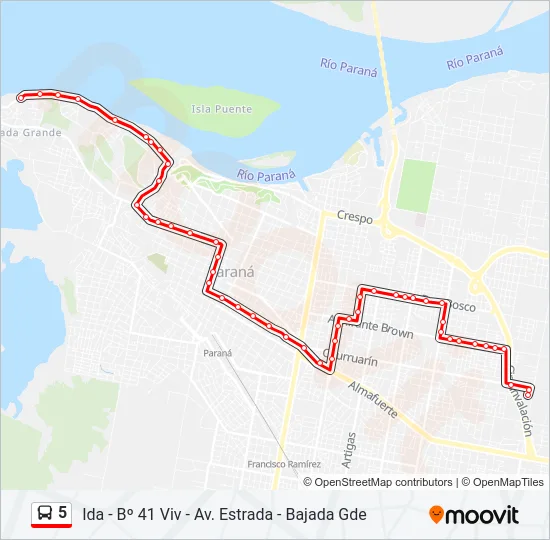 5 Bus Line Map