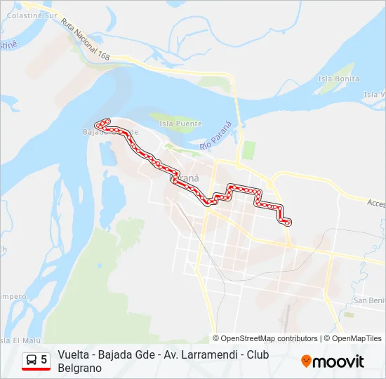 5 Bus Line Map