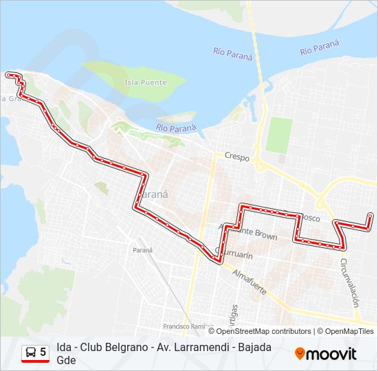 5 Bus Line Map