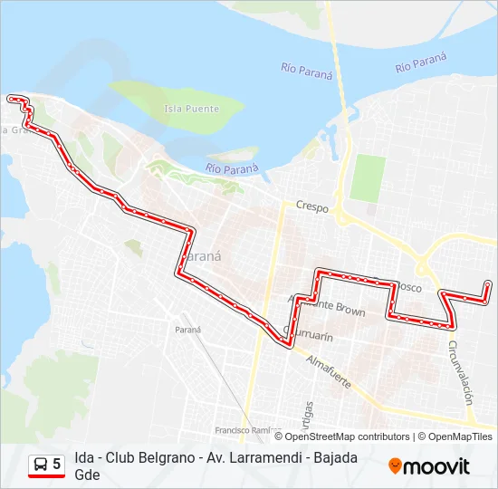 5 Bus Line Map