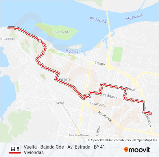 5 Bus Line Map