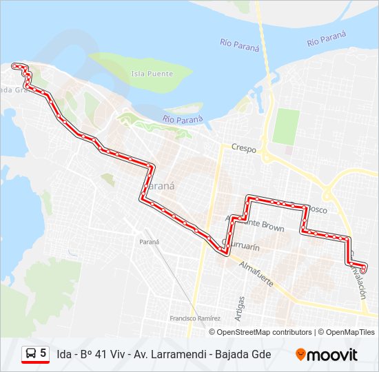 5 Bus Line Map