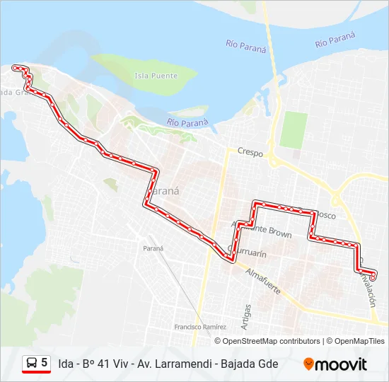 5 Bus Line Map