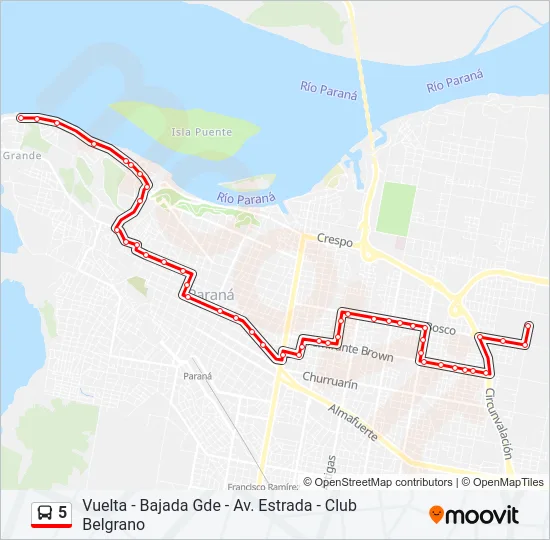 5 Bus Line Map
