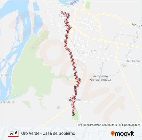 Mapa de 6 de autobús
