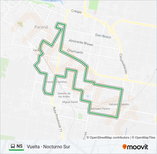 Mapa de NS de autobús