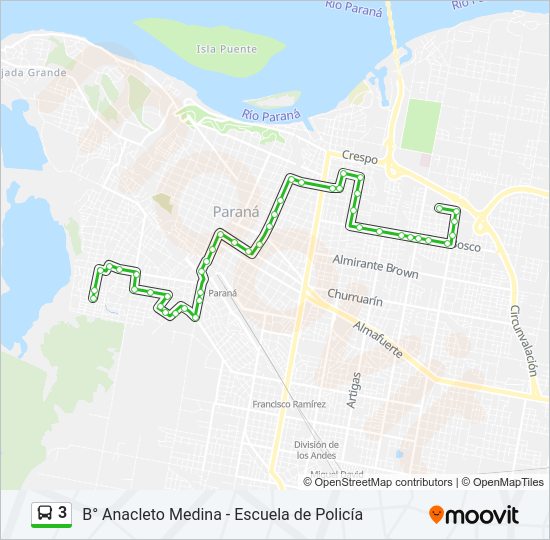 Mapa de 3 de autobús