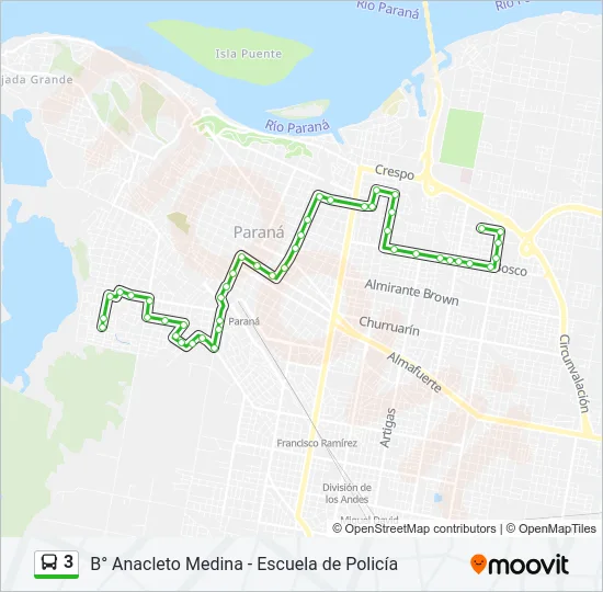 3 Bus Line Map