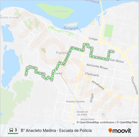 Mapa de 3 de autobús