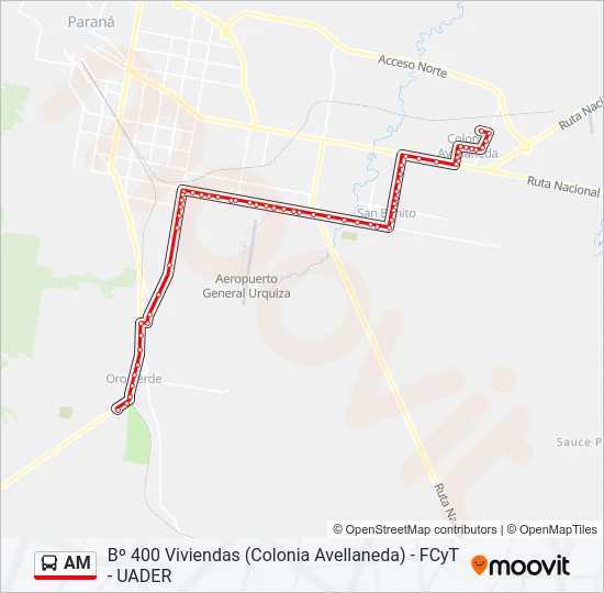 AM Bus Line Map