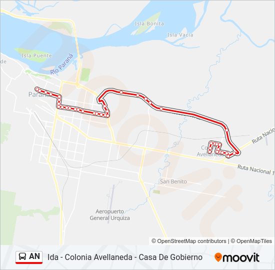 Mapa de AN de autobús