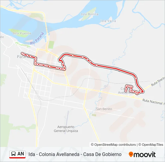 Mapa de AN de autobús