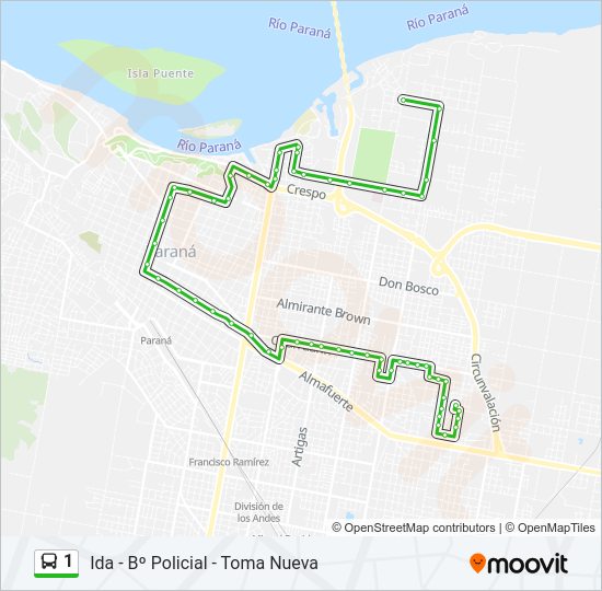1 Bus Line Map