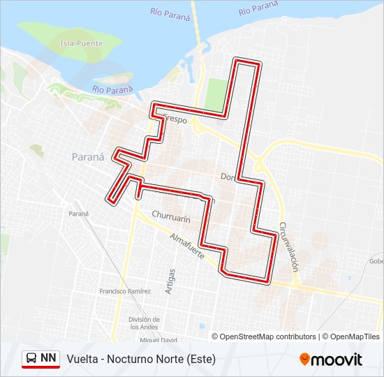 Mapa de NN de autobús