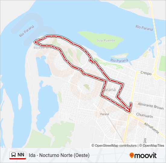 Mapa de NN de autobús