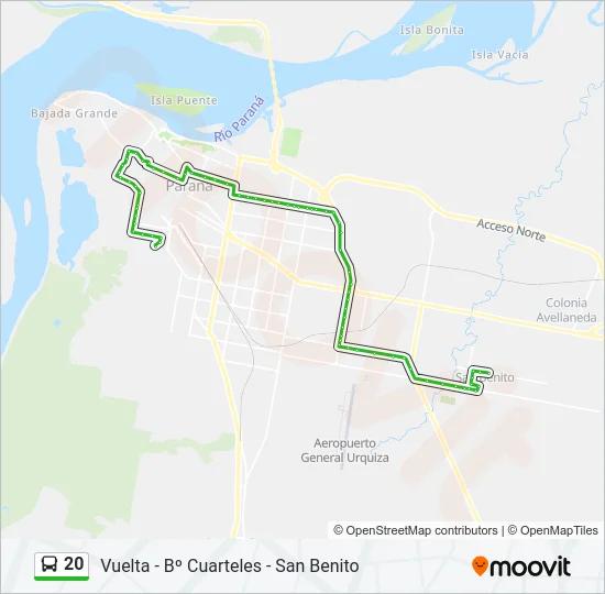 20 Bus Line Map