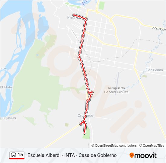 15 Bus Line Map