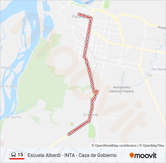 Mapa de 15 de autobús