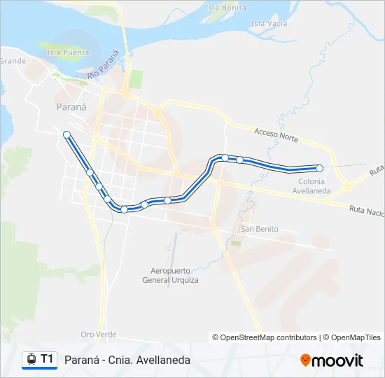 T1 Light Rail Line Map