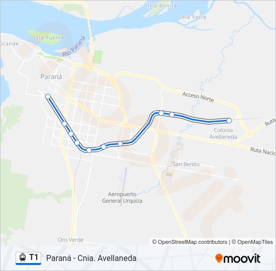 T1 Light Rail Line Map