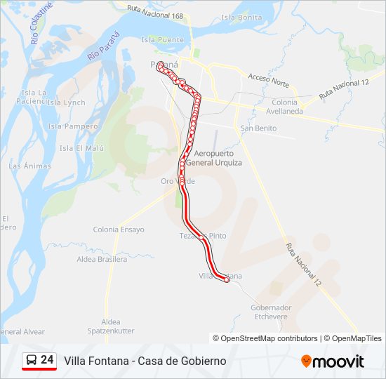 Mapa de 24 de autobús