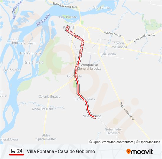 Mapa de 24 de autobús