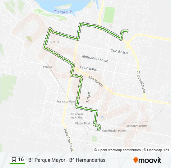 16 Bus Line Map