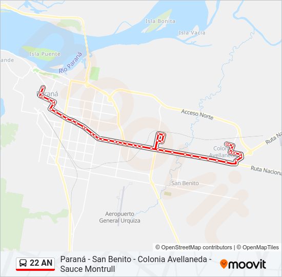 22 AN Bus Line Map